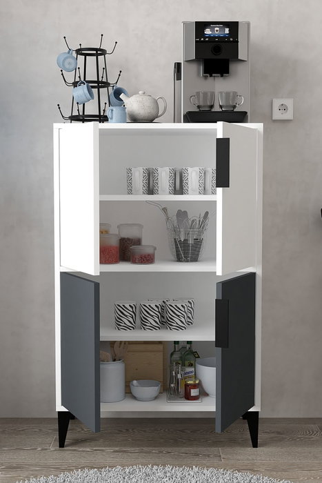 Hanah Home Ada 1402 Armario Multiusos Blanco y Antracita